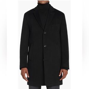 Jack Victor Wesley Modern wool and cashmere Top Coat Size 42 Black
